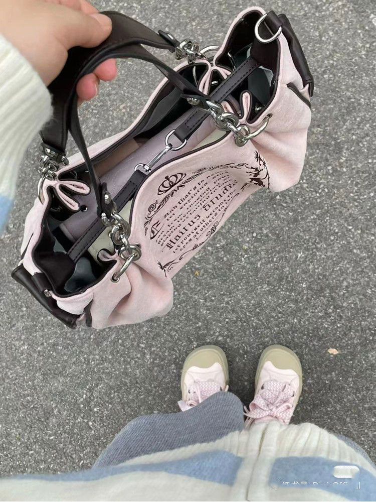 Embroidered Large Canvas Fairycore Crossbody Bag - fairypeony