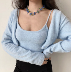 Cropped Button Knit Two Piece Cardigan, , women clothing, cropped-button-knit-two-piece-cardigan, , fairypeony