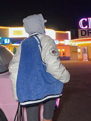 Toweling Embroidered Baggy Denim Varsity Jacket, , , toweling-embroidered-baggy-denim-varsity-jacket, , fairypeony