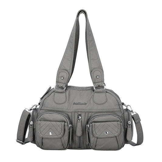 Solid Color Cargo Messenger Bag - fairypeony