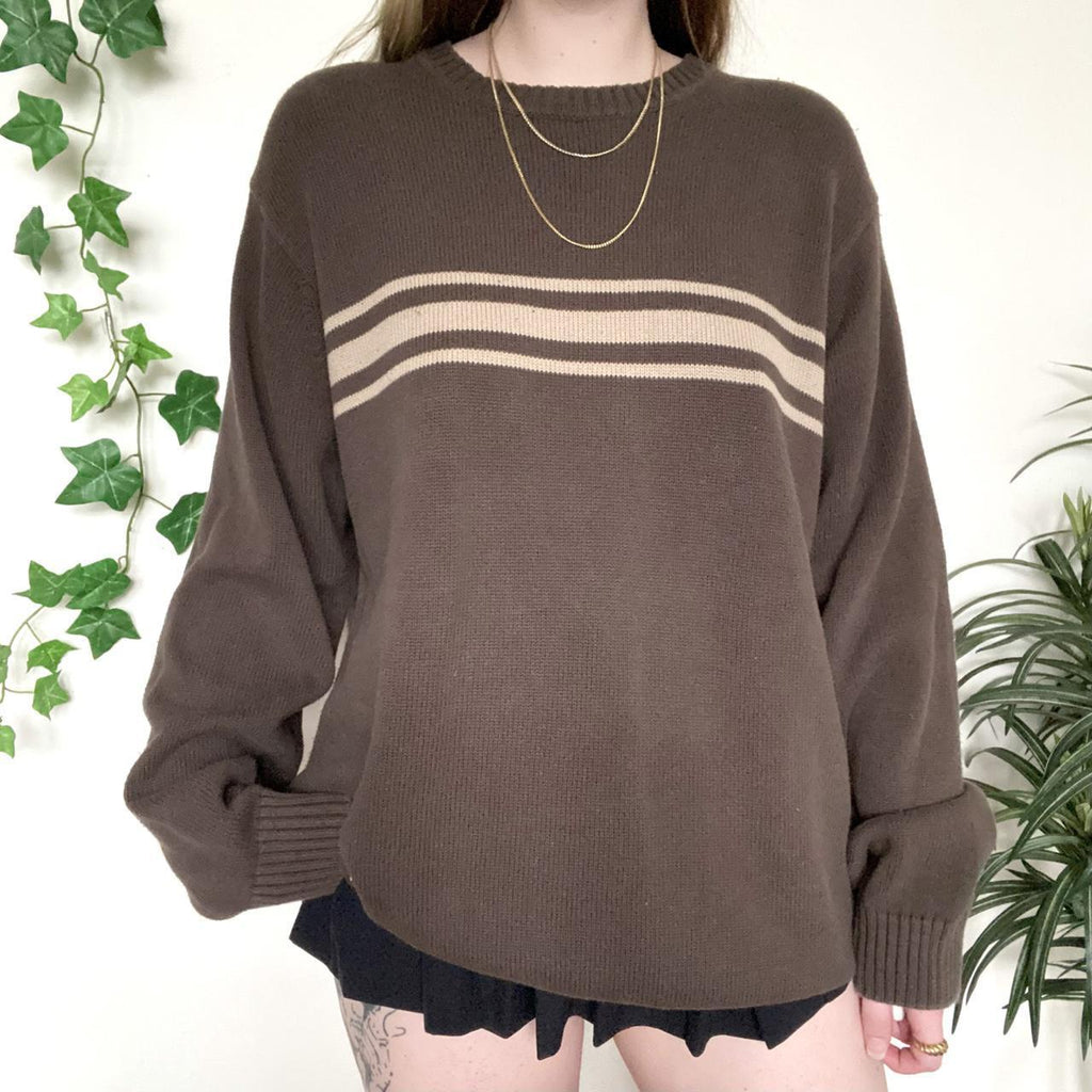 Three Striped Pullover Downtown Sweater - fairypeony