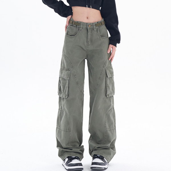 Vintage 90s Green Cargo Jeans - fairypeony