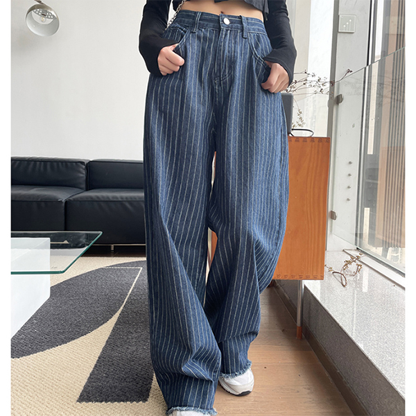 Vintage 90s Striped Jeans - fairypeony