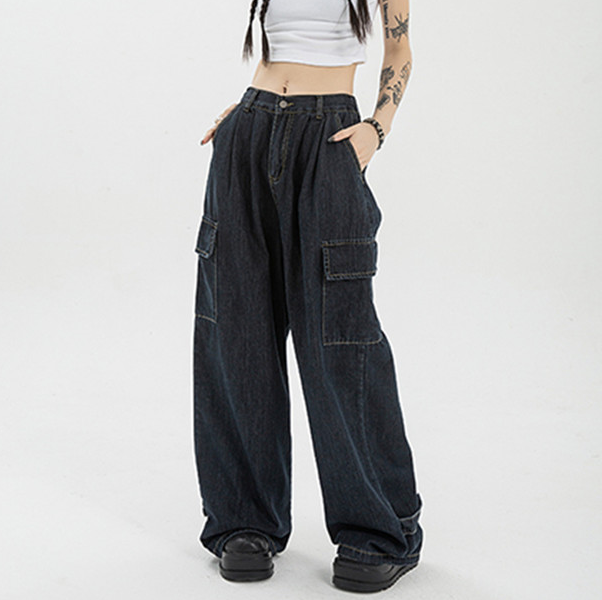 Vintage Punk Baggy Cargo Jeans - fairypeony