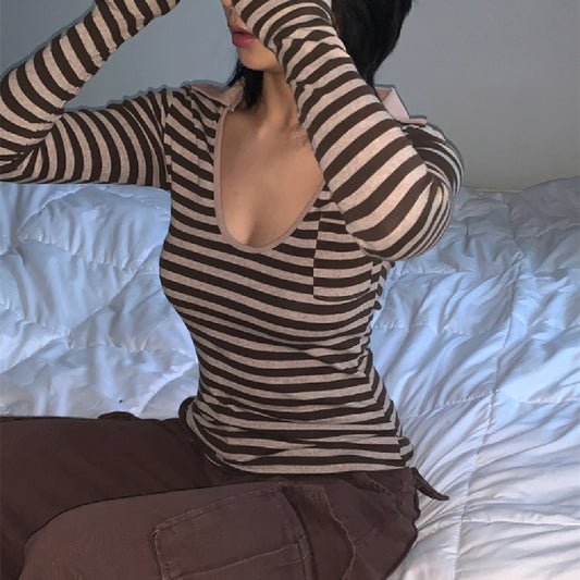 Vintage Striped Long Sleeve Tee - fairypeony