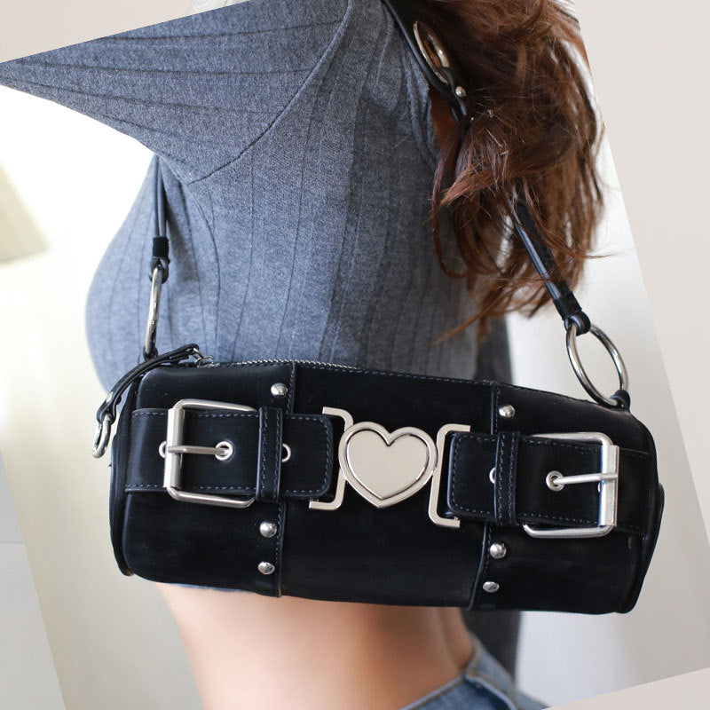 Y2K Heart Metal Chain Shoulder Bag - fairypeony