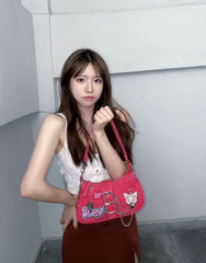 2000s Metal Embellished Y2K Shoulder Bag - fairypeony