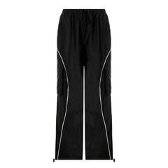 Piping Detail Size Friendly Parachute Cargo Pants, , women clothing, piping-detail-size-friendly-parachute-cargo-pants, , fairypeony