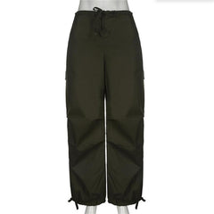 Drawstring Y2K Baggy Parachute Pants, , women clothing, drawstring-y2k-baggy-parachute-pants, , fairypeony