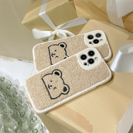 Embroidered Bear Phone Case, , women clothing, embroidered-bear-phone-case, , fairypeony