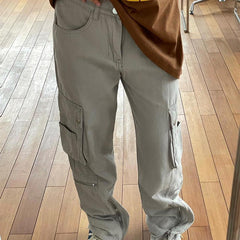 Washed Vintage Baggy Cargo Jeans, , women clothing, washed-vintage-baggy-cargo-jeans, , fairypeony