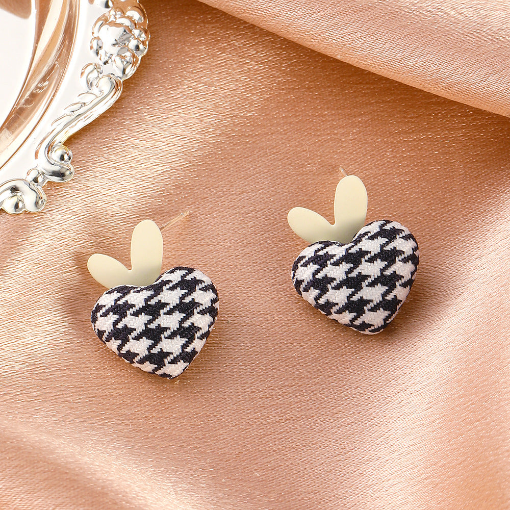 Silver Needle Love Stud Earrings, , women clothing, silver-needle-love-stud-earrings, , fairypeony