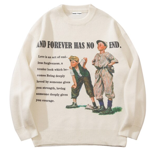 And Forever Has No End Sweater, , women clothing, and-forever-has-no-end-sweater, L, M, white, XL, XXL, fairypeony