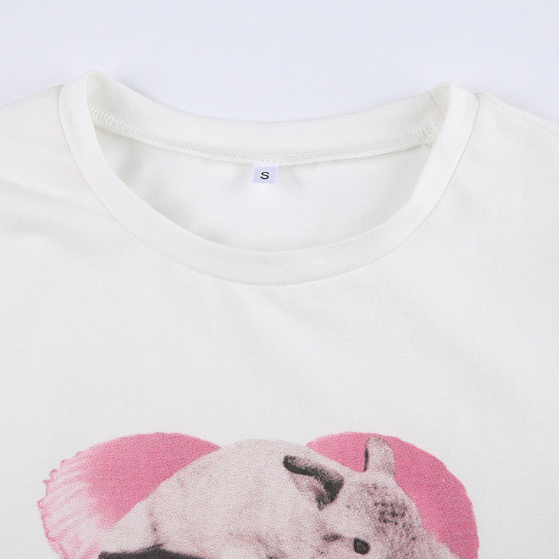 Love Bunny White Crop Top - fairypeony