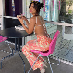 Printed Loose Casual Flare Pants, , women clothing, printed-loose-casual-flare-pants, , fairypeony