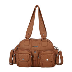 Solid Color Cargo Messenger Bag - fairypeony