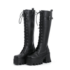 Long British Style High Boots, , women clothing, long-british-style-high-boots, black, fairypeony