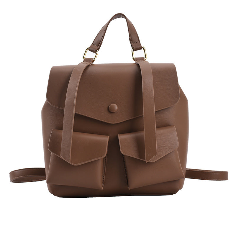 Large-capacity PU Multi-pocket Backpack, , women clothing, large-capacity-pu-multi-pocket-backpack, , fairypeony