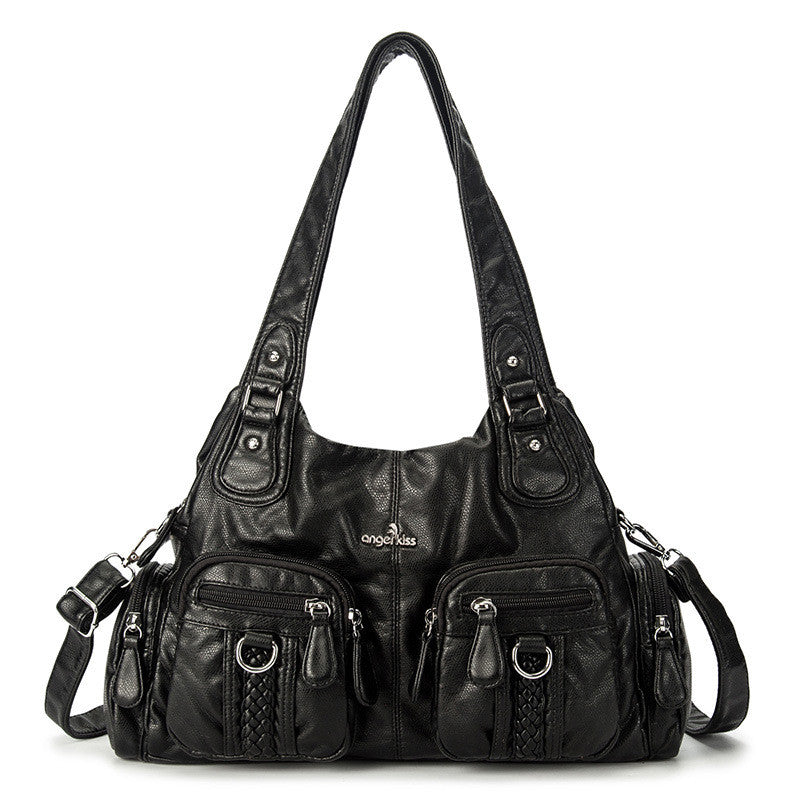 Solid Color Cargo Messenger Bag - fairypeony