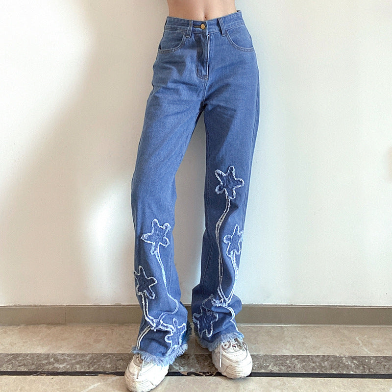 High Waist Slim Fit Flared Jeans, , women clothing, high-waist-slim-fit-flared-jeans, , fairypeony