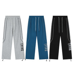 Piping Detail Baggy Sweatpants - fairypeony