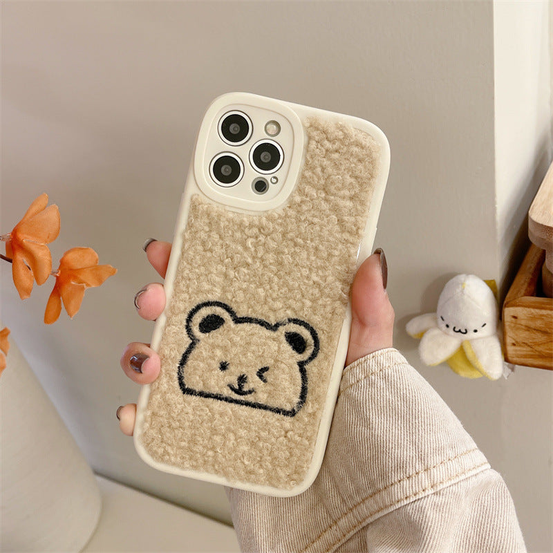 Embroidered Bear Phone Case, , women clothing, embroidered-bear-phone-case, , fairypeony