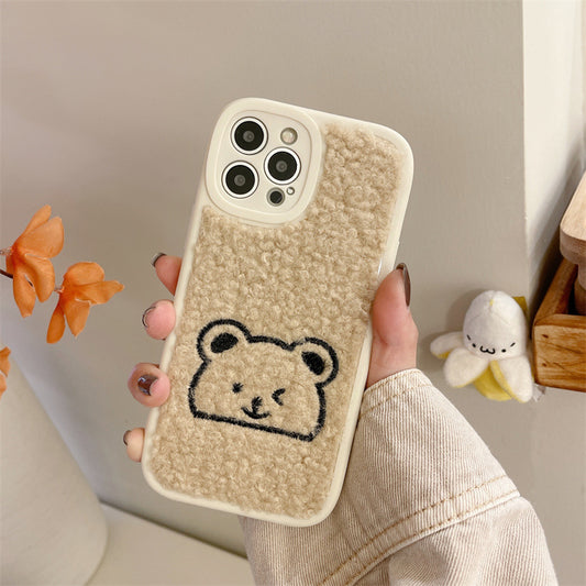 Embroidered Bear Phone Case, , women clothing, embroidered-bear-phone-case, , fairypeony