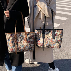 Cute Bears Large-capacity Tote Bag With Armpits, , women clothing, cute-bears-large-capacity-tote-bag-with-armpits, , fairypeony