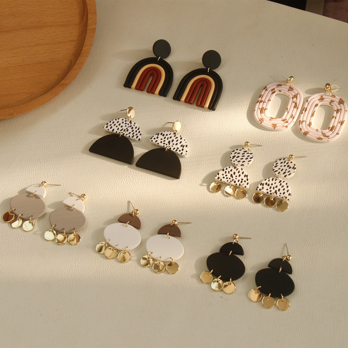 Body Clay Texture Lacquered Acrylic Earrings, , women clothing, body-clay-texture-lacquered-acrylic-earrings, , fairypeony