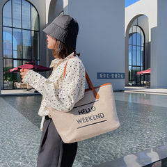 Canvas Fashion Printed Letters Large Capacity Shoulder Bag, , women clothing, canvas-fashion-printed-letters-large-capacity-shoulder-bag, , fairypeony