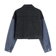 Retro Patchwork Denim Jacket, , women clothing, retro-patchwork-denim-jacket, , fairypeony