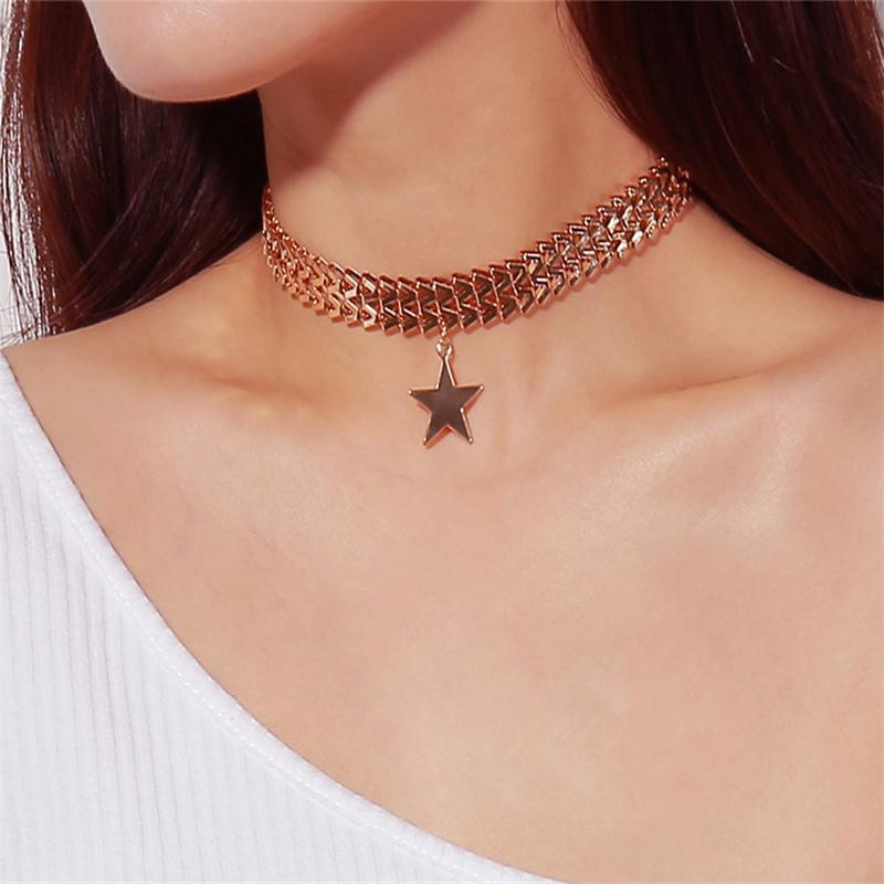 Five-Pointed Star Pendant Necklace, , women clothing, five-pointed-star-pendant-necklace, , fairypeony