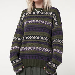 Long Sleeve Downtown Jacquard Sweater - fairypeony