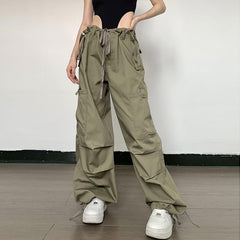 Vintage Pocket Parachute Cargo Pants - fairypeony