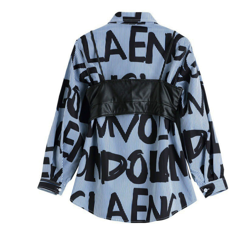 Striped Shirt Two-piece, , women clothing, striped-shirt-two-piece, , fairypeony