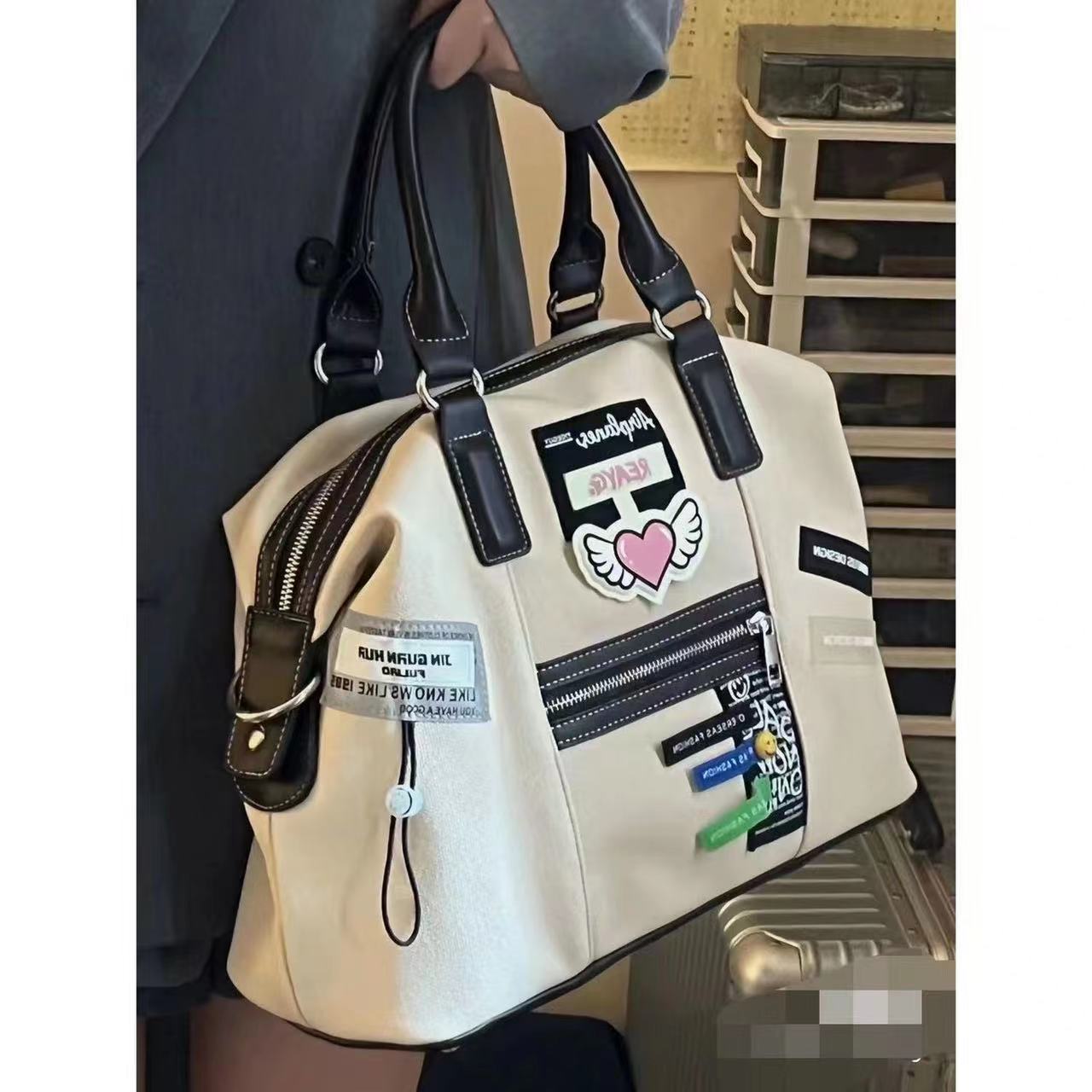 Aesthetic Large Canvas Handbag - fairypeony