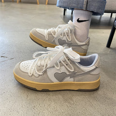 Retro Casual Love Sneakers, , women clothing, retro-casual-love-sneakers, greeen, grey, khaki, red, fairypeony