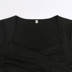 Criss Cross Ruched V Neck Tee - fairypeony