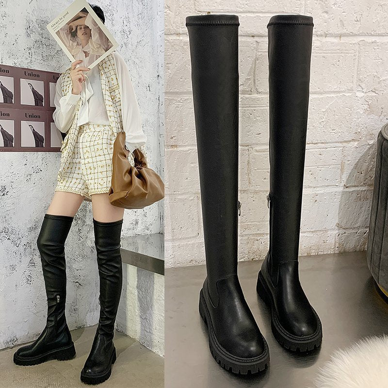 Square Heel Over The Knee Long Boots, , women clothing, square-heel-over-the-knee-long-boots, , fairypeony