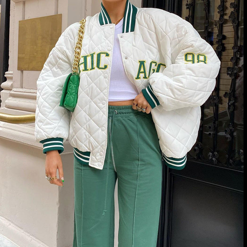 Retro Style Baseball Uniform Jacket, , women clothing, retro-style-baseball-uniform-jacket, , fairypeony