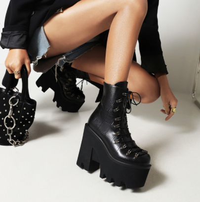 Cross Strapping Waterproof Boots, , women clothing, cross-strapping-waterproof-boots, black, fairypeony