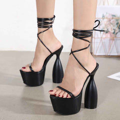 Waterproof Platform Heterosexual High Heel Sandals, , women clothing, waterproof-platform-heterosexual-high-heel-sandals, , fairypeony