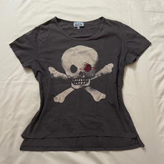 Punk Skull Print Crop Top - fairypeony