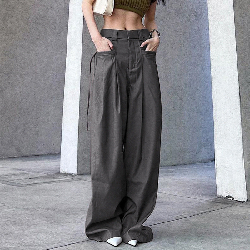 Retro Street Low Waist Wide Leg Pants, , women clothing, retro-street-low-waist-wide-leg-pants, , fairypeony