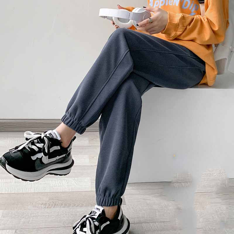 Waffle Casual Loose Harem Trousers, , women clothing, waffle-casual-loose-harem-trousers, , fairypeony