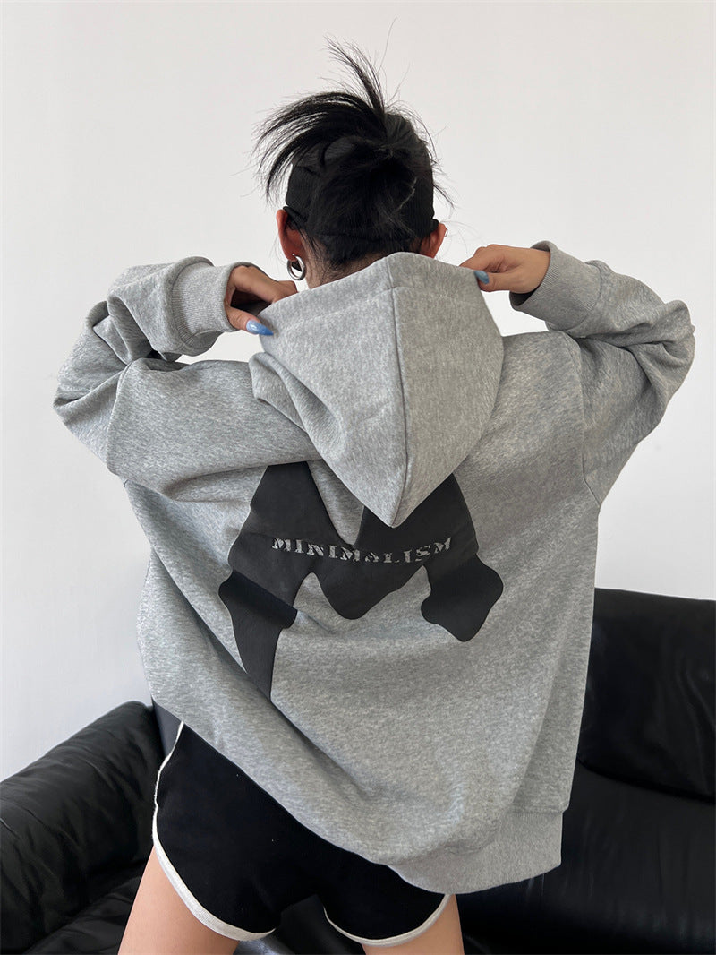 Logo Graphic Fleece Lined Hoodie - fairypeony