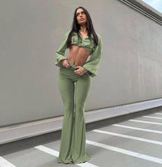 Casual High Waist Green Pants, , women clothing, casual-high-waist-green-pants, , fairypeony