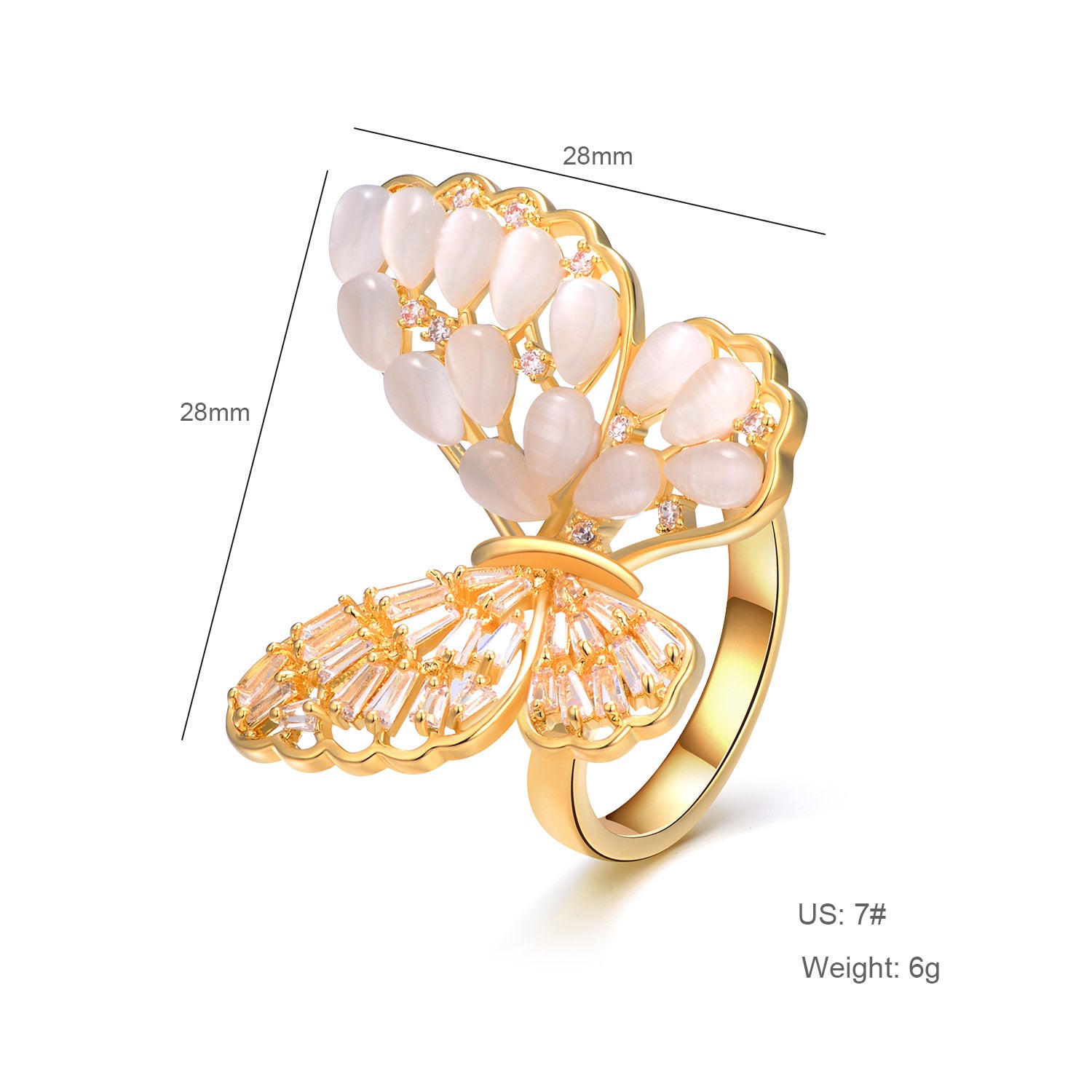 Golden Butterfly Ring Popular, , women clothing, golden-butterfly-ring-popular, , fairypeony