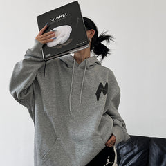 Logo Graphic Fleece Lined Hoodie - fairypeony