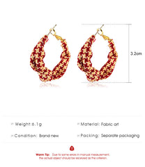 Vintage French Fabric Houndstooth Earrings, , women clothing, vintage-french-fabric-houndstooth-earrings, , fairypeony